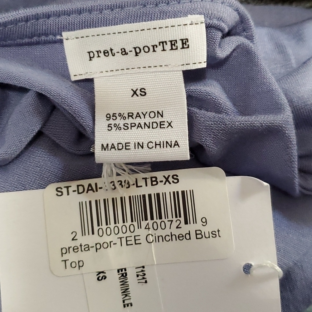 NWT Pret-a-porTEE Cinched Front long sleeve top Size XS - Picture 5 of 5